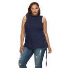 Plus Size Jennifer Lopez Lace-up Sleeveless Sweater, Women's, Size: 2xl, Blue