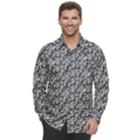 Men's Marc Anthony Slim-fit Dobby Woven Button-down Shirt, Size: Xl, Black