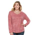 Plus Size Sonoma Goods For Life&trade; Essential V-neck Tee, Women's, Size: 1xl, Pink