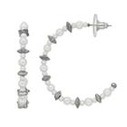 Simply Vera Vera Wang Simulated Pearl Half Hoop Earrings, Women's, White