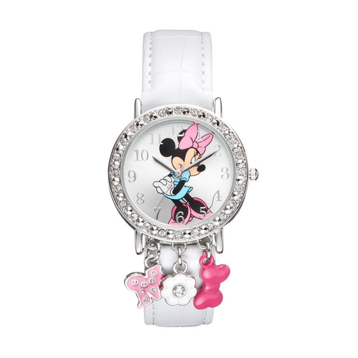 Disney's Minnie Mouse Women's Crystal Charm Watch, Size: Medium, White