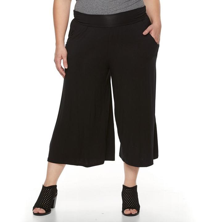 Plus Size French Laundry Solid Soft Culottes, Women's, Size: 1xl, Oxford