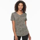 Women's Tek Gear&reg; Easy Burnout V-neck Yoga Tee, Size: Xs, Dark Green