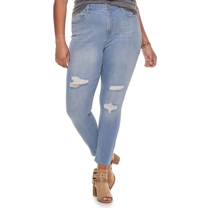 Juniors' Plus Size Mudd&reg; High-waisted Jeggings, Teens, Size: 18, Med Blue