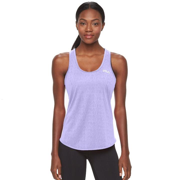 Women's Fila Sport&reg; Jacquard Core Mesh Workout Tank, Size: Xl, Lt Purple