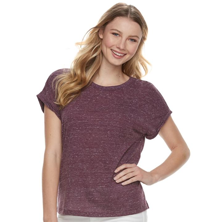 Juniors' Mudd&reg; Heathered Tee, Teens, Size: Xs, Drk Purple