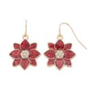 Poinsettia Drop Earrings, Women's, Red