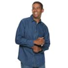 Men's Croft & Barrow&reg; Classic-fit Denim & Twill Button-down Shirt, Size: Medium, Blue