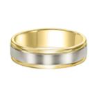Men's Two Tone 14k Gold Satin Band Wedding Ring, Size: 9.50, Multicolor