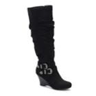 So&reg; Limousine Women's Tall Wedge Boots, Size: 9.5, Black