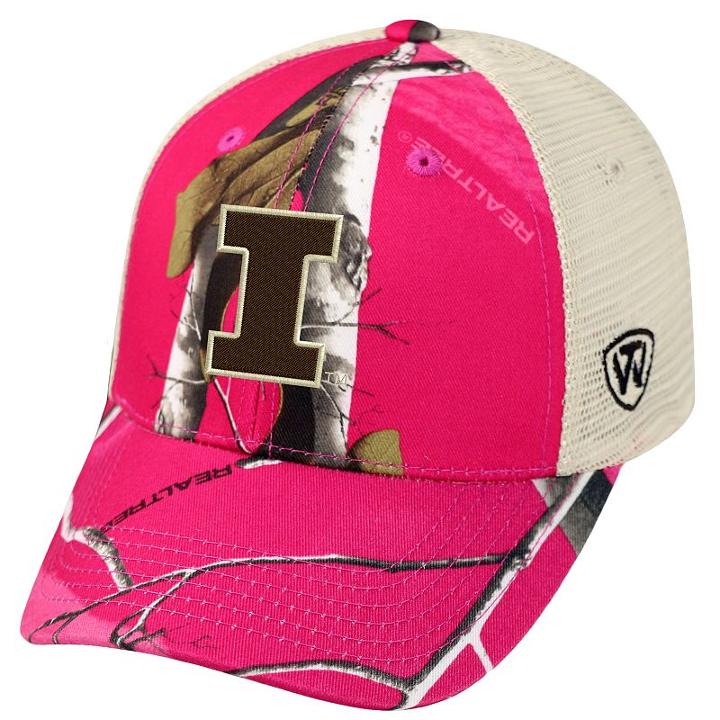Adult Top Of The World Illinois Fighting Illini Doe Camo Adjustable Cap, Women's, Med Pink
