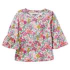 Girls 4-12 Oshkosh B'gosh&reg; Floral Print Bell Sleeve Top, Size: 10, Feather Cream
