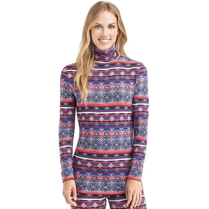 Women's Cuddl Duds Softwear Turtleneck, Size: Regular, Purple Oth