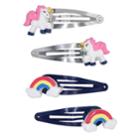 Baby Girl Carter's 4-pack Unicorn & Rainbow Hair Clips, Size: 3, Pink