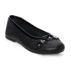 Rachel Shoes Madeline Girls' Ballerina Flats, Size: 4, Black Glitter