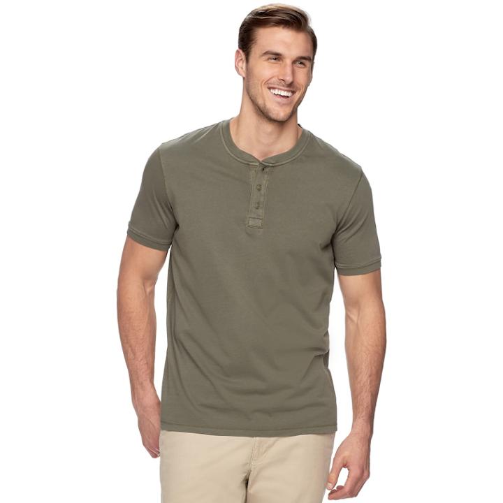 Big & Tall Sonoma Goods For Life&trade; Supersoft Modern-fit Henley, Men's, Size: 2xb, Dark Green