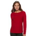 Women's Croft & Barrow&reg; Button Shoulder Shirttail Sweater, Size: Small, Med Red