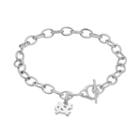 Dayna U Sterling Silver North Carolina Tar Heels Charm Toggle Bracelet, Women's, Size: 7.5, Grey