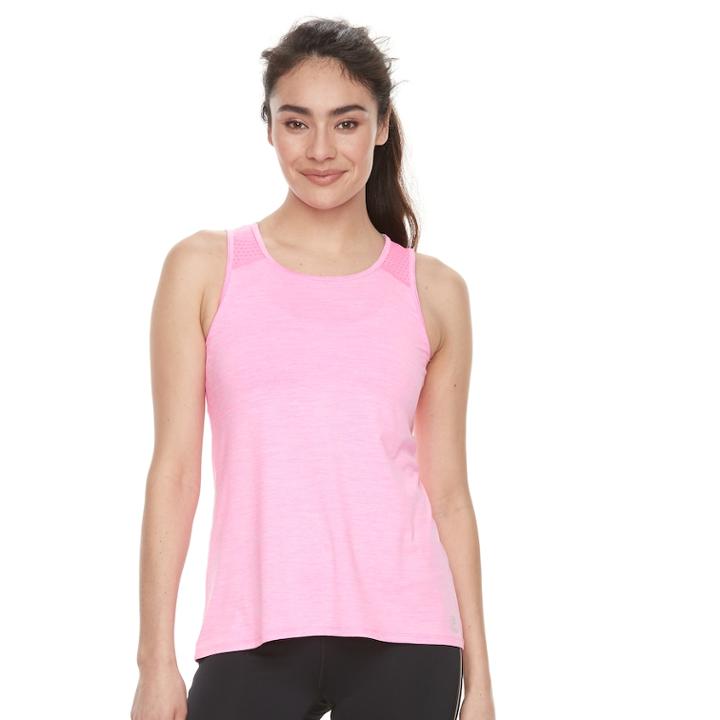 Women's Fila Sport&reg; Melange Mesh Inset Tank, Size: Large, Brt Pink