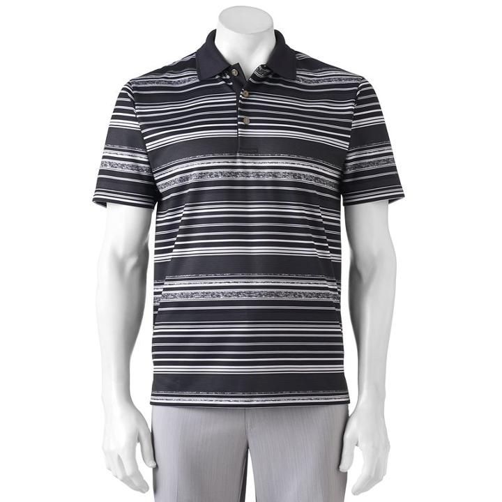 Big & Tall Grand Slam Classic-fit Striped Airflow Golf Polo, Men's, Size: Xxl Tall, Oxford