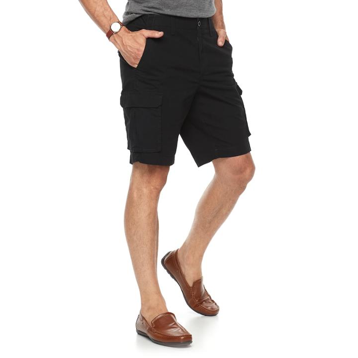 Men's Apt. 9&reg; Regular-fit Stretch Cargo Shorts, Size: 35, Black