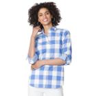 Petite Chaps Printed No-iron Shirt, Women's, Size: Xs Petite, Blue
