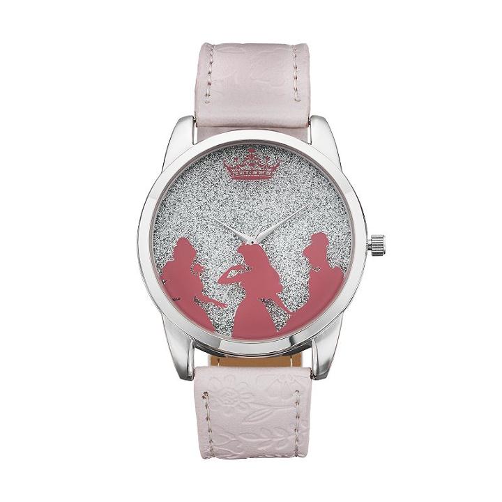 Disney Princess Kids' Glitter Silhouette Watch, Girl's, Size: Medium, Pink