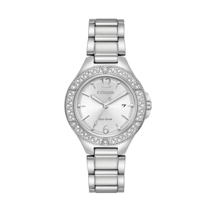 Citizen Eco-drive Women's Silhouette Crystal Stainless Steel Watch - Fe1160-54a, Size: Medium, Grey