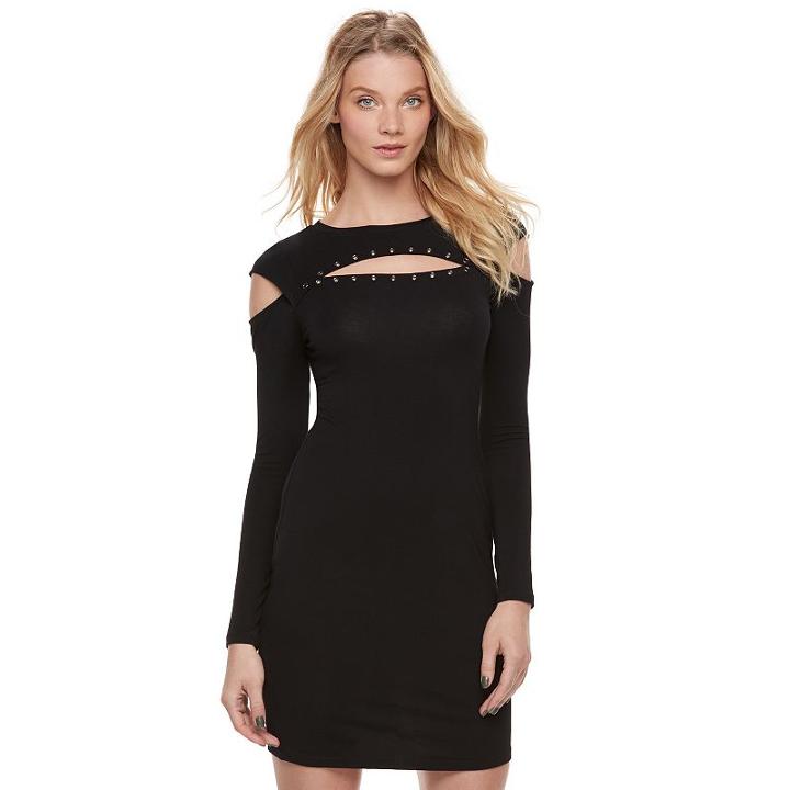 Women's Rock & Republic&reg; Embellished Sheath Dress, Size: Medium, Black