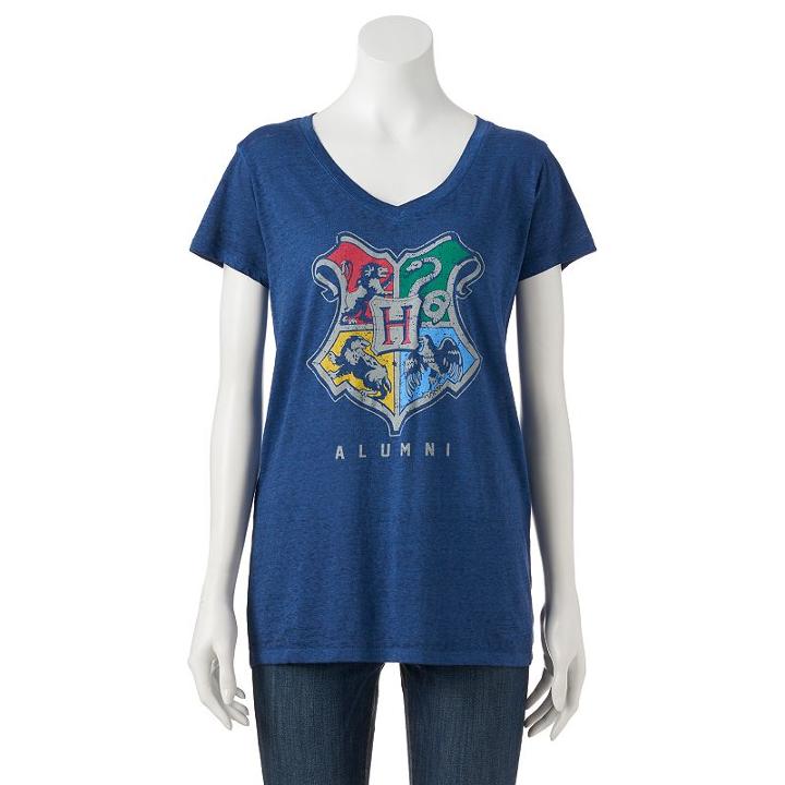 Juniors' Harry Potter Hogwarts Crest Alumni Graphic Tee, Girl's, Size: Xs, Dark Blue