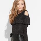 K/lab Sparkly Cold-shoulder Sweater, Teens, Size: Xs, Black