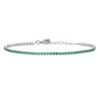 Sterling Silver Cubic Zirconia Bracelet, Women's, Size: 7, Green