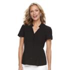Women's Dana Buchman Trapunto Shirt, Size: Xs, Black