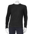 Men's Heat Holders Microfleece Base Layer Performance Crewneck Tee, Size: Large, Black