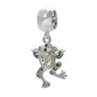 Individuality Beads Sterling Silver Crystal Frog Charm, Women's, Green