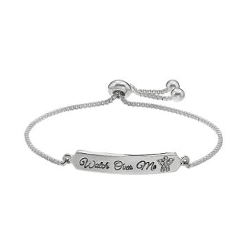 Silver Expressions By Larocks Crystal Angel Bolo Bracelet, Women's, Grey