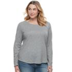 Plus Size Sonoma Goods For Life&trade; Essential Crewneck Tee, Women's, Size: 0x, Light Grey