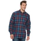 Big & Tall Izod Classic-fit Plaid Flannel Button-down Shirt, Men's, Size: Xxl Tall, Dark Blue