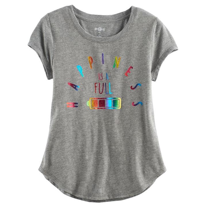 Girls 7-16 & Plus Size So&reg; Rolled Cuff Graphic Tee, Girl's, Size: 16 1/2, Blue