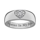 Sweet Sentiments Sterling Silver Diamond Accent Heart Band Ring, Women's, Size: 5, Grey