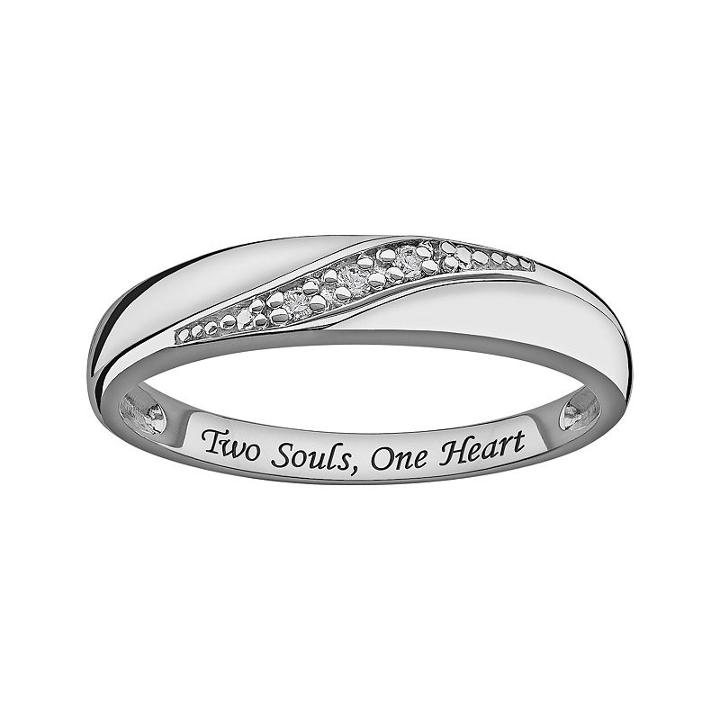 Sweet Sentiments Sterling Silver Diamond Accent Ring, Women's, Size: 8, White