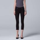 Women's Simply Vera Vera Wang Cuffed Denim Capri Leggings, Size: Medium, Black