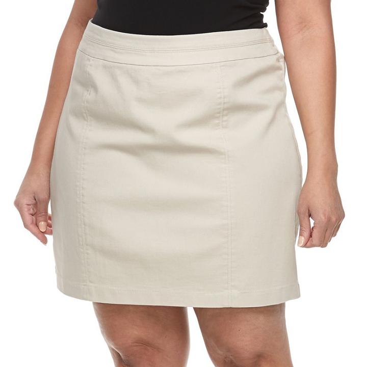 Plus Size Croft & Barrow&reg; Seamed-waist Polished Skort, Women's, Size: 20 W, Lt Brown