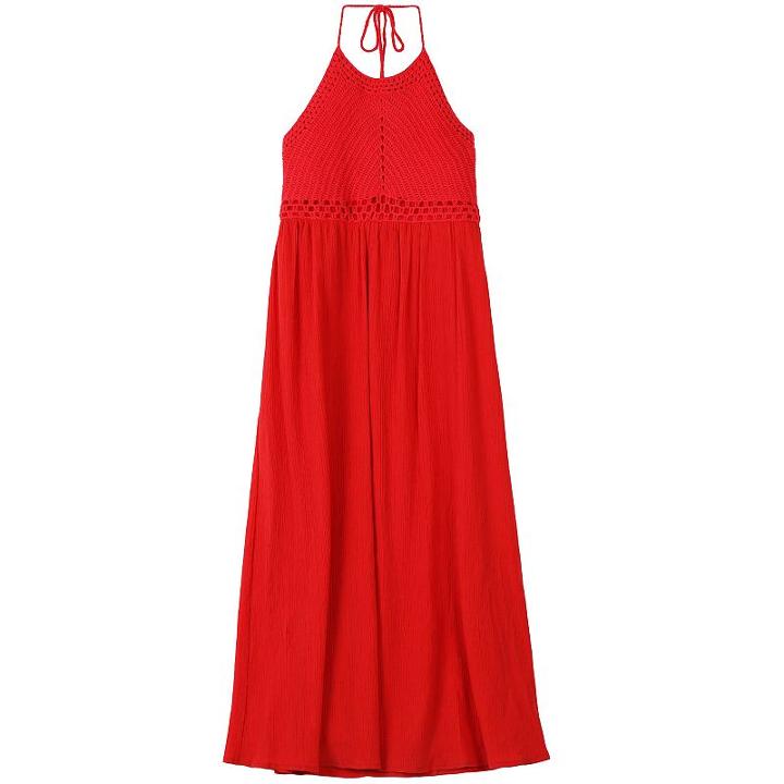 Girls 7-16 Speechless Crochet Halter Gauze Maxi Dress, Girl's, Size: 16, Med Red