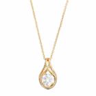 Brilliance 14k Gold Plated Teardrop Pendant With Swarovski Zirconia, Women's, Size: 18, Yellow