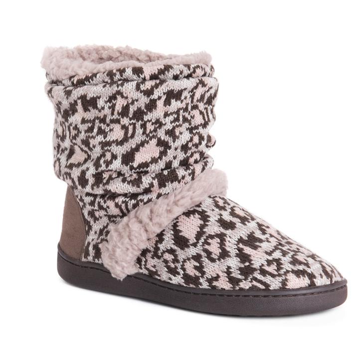 Women's Muk Luks Holly Knit Boot Slippers, Size: Small, Brown
