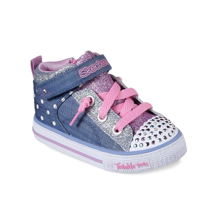 Skechers Twinkle Toes Shuffles Diggity Dot Toddler Girl Light-up Shoes, Size: 5 T, Blue Other