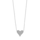 Sterling Silver Cubic Zirconia Pave Heart Pendant Necklace, Women's, White