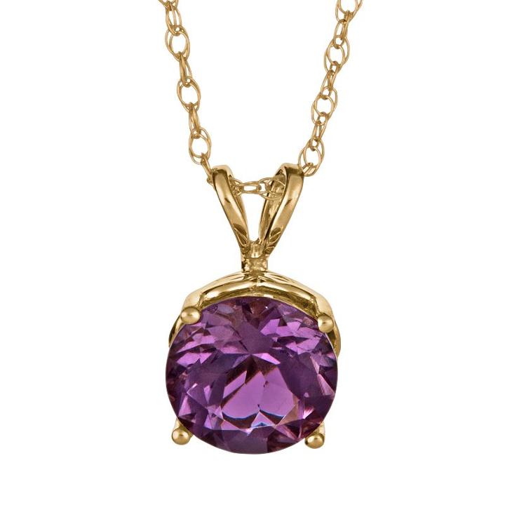 14k Gold African Amethyst Pendant, Women's, Size: 18, Purple