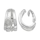 Dana Buchman Hammered Crisscross Clip-on J-hoop Earrings, Women's, Silver